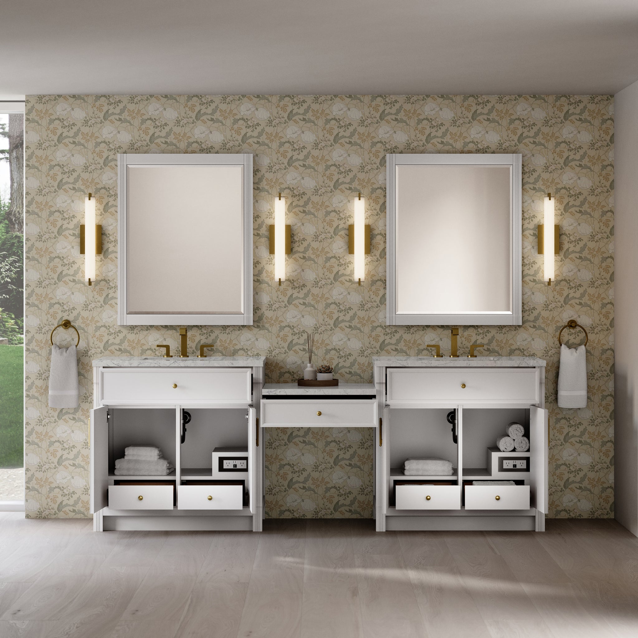 James Martin Bellshire 96" Double Bathroom Vanity, Bright White, view 33