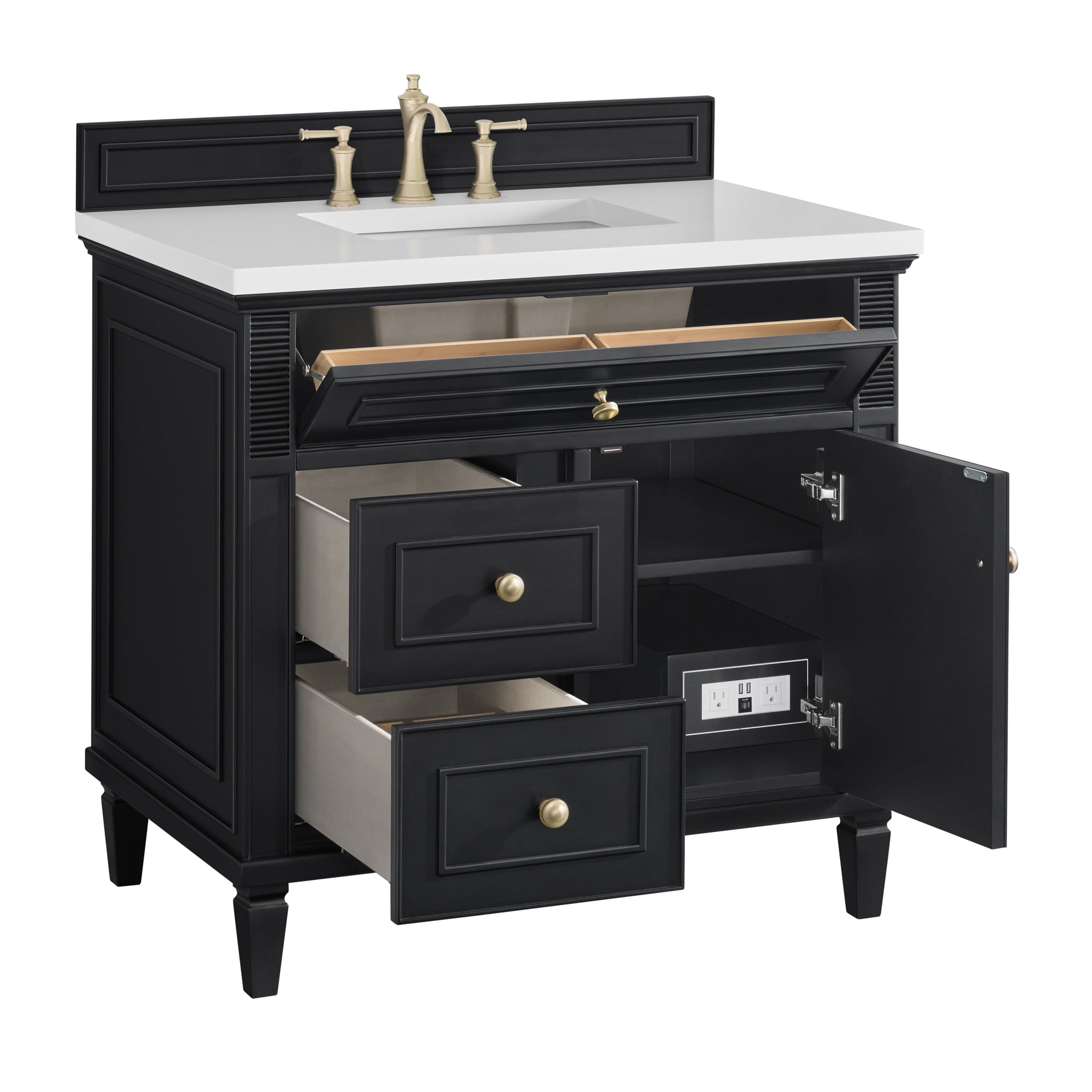 James Martin Lorelai 36" Single Bathroom Vanity, Black Onyx, view 36