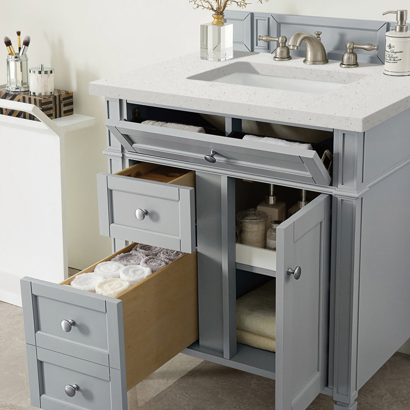 James Martin Brittany 30" Single Bathroom Vanity, Urban Gray, view 19
