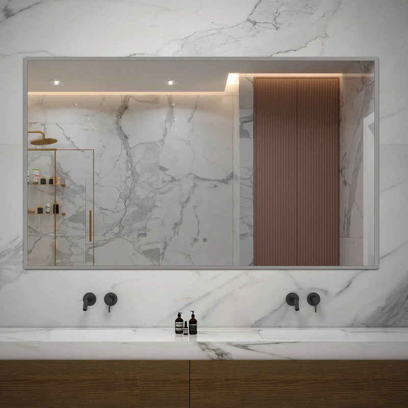 Zeek 60"x36" Backlit LED Rectangular Bathroom Wall Mirror For Double Vanity MA6036 by ZEEK