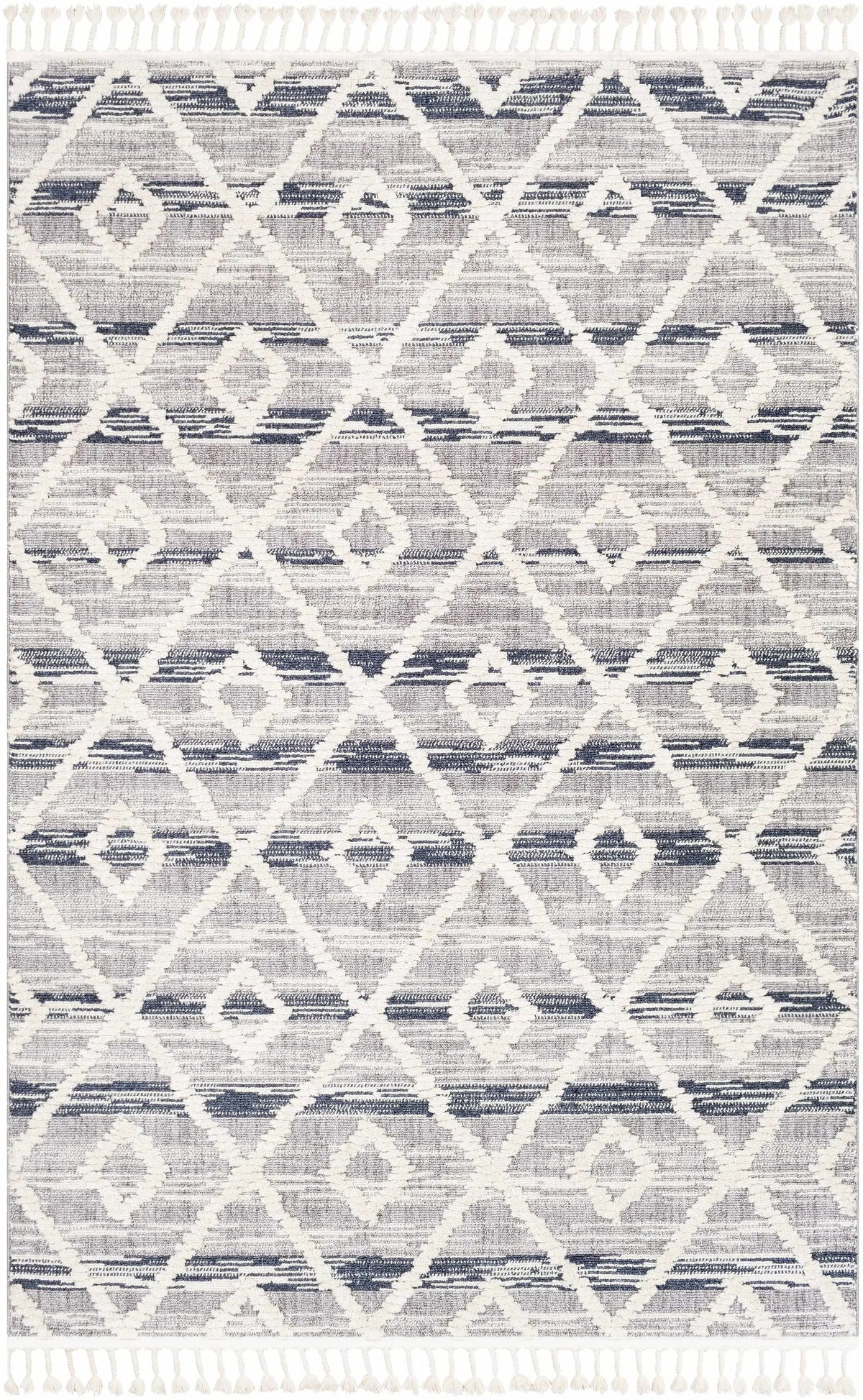 Upham High/Low Pile Rug with Tassels - Clearance