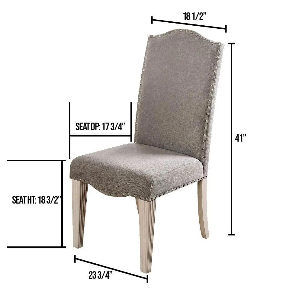 Upholstered Dining Chair with Nailhead Trim and Camel Back - Set of 2 by HouseOfZazla