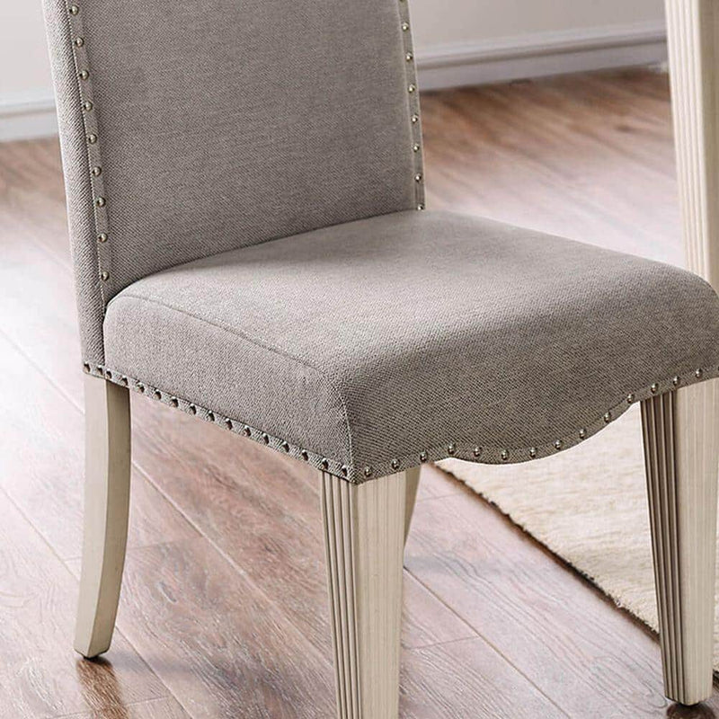 Upholstered Dining Chair with Nailhead Trim and Camel Back - Set of 2 by HouseOfZazla