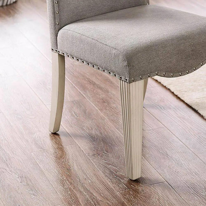 Upholstered Dining Chair with Nailhead Trim and Camel Back - Set of 2 by HouseOfZazla