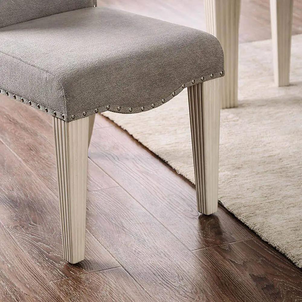 Upholstered Dining Chair with Nailhead Trim and Camel Back - Set of 2 by HouseOfZazla