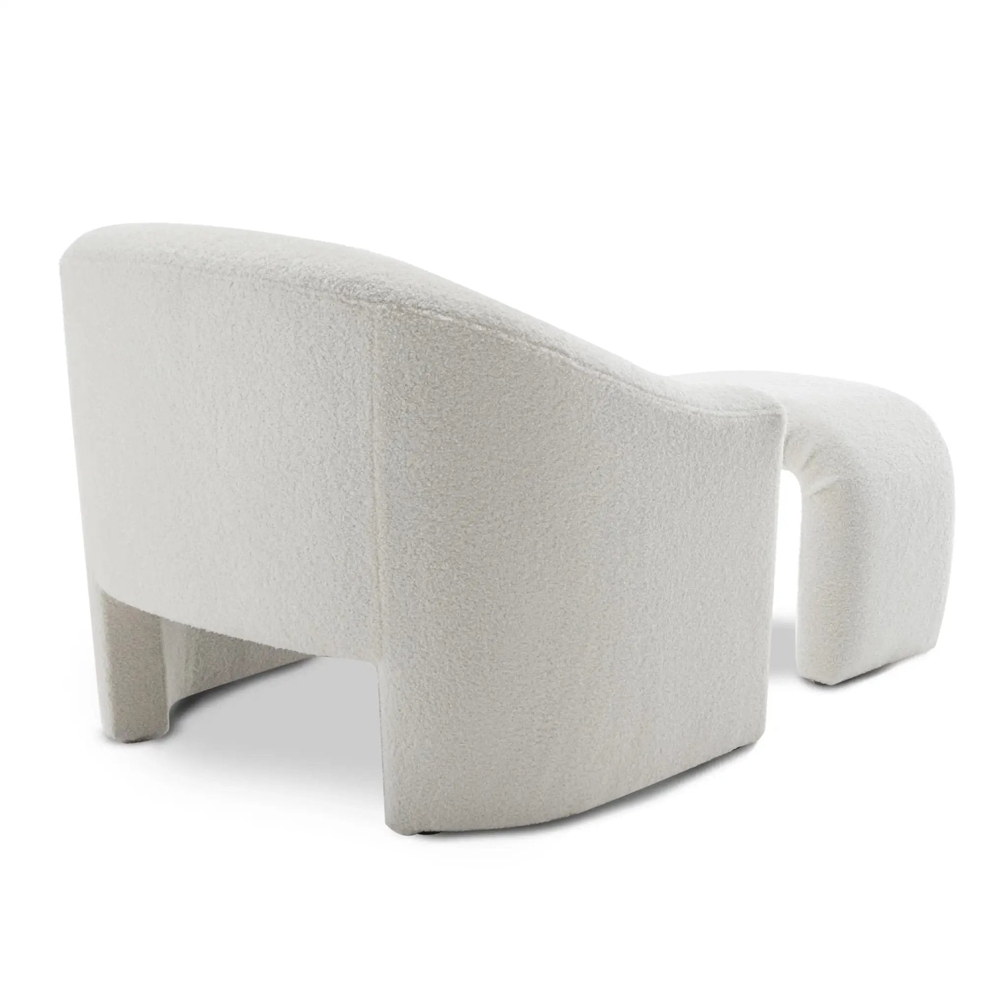 Upholstered Fabric Accent Chair in White with Comfortable Cushioning by House Of Avana
