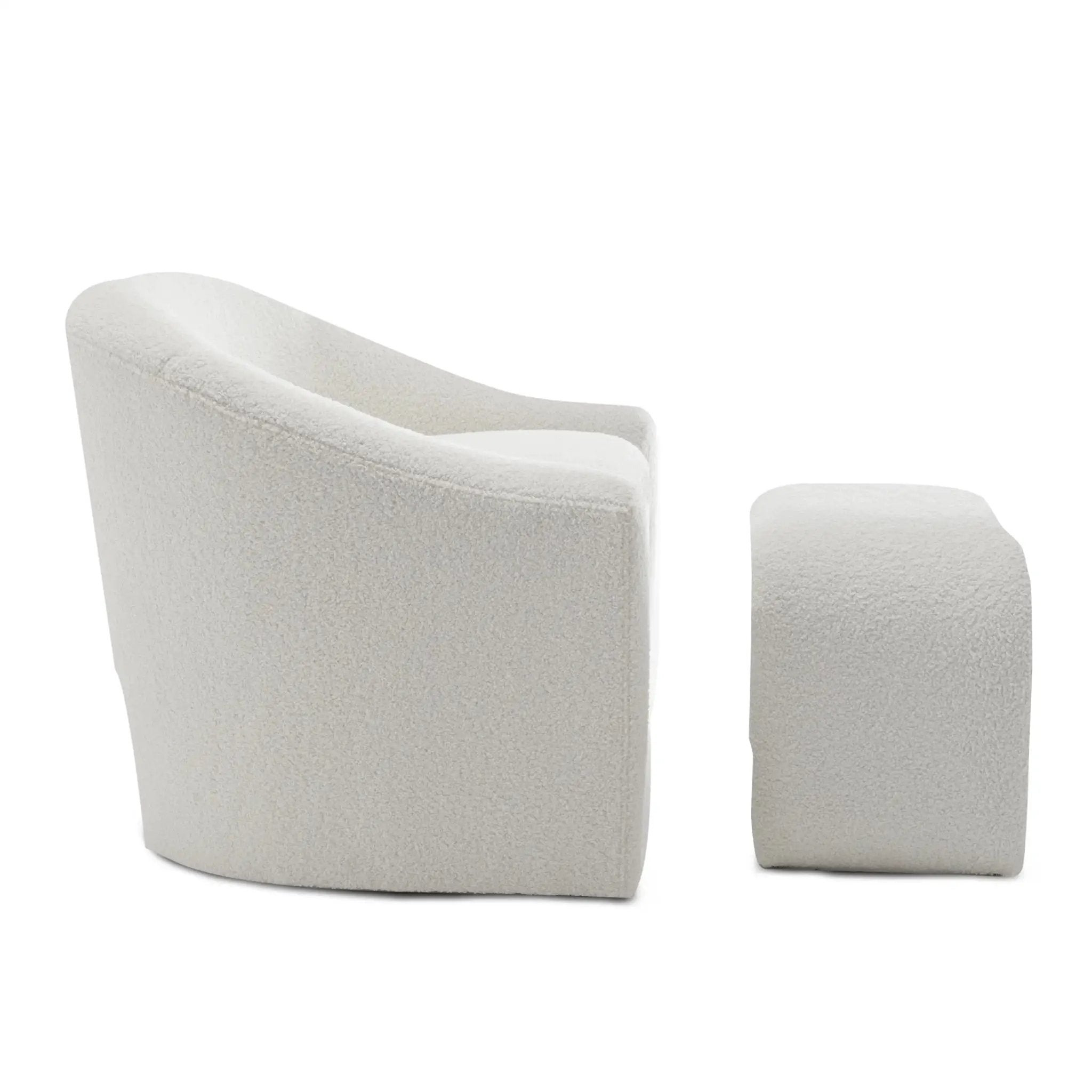 Upholstered Fabric Accent Chair in White with Comfortable Cushioning by House Of Avana