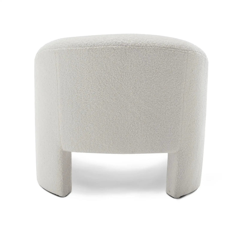 Upholstered Fabric Accent Chair in White with Comfortable Cushioning by House Of Avana