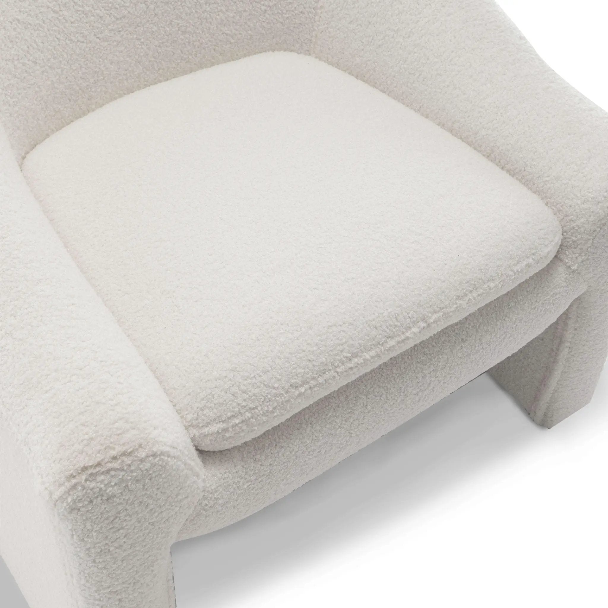 Upholstered Fabric Accent Chair in White with Comfortable Cushioning by House Of Avana