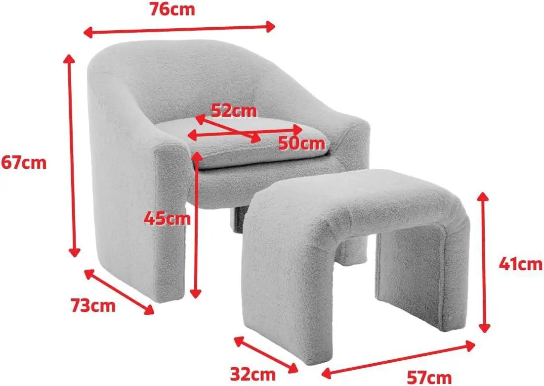 Upholstered Fabric Accent Chair in White with Comfortable Cushioning by House Of Avana