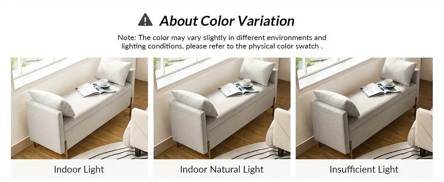 Upholstered Fabric Storage Ottoman Bench with Pillows by House Of Avana