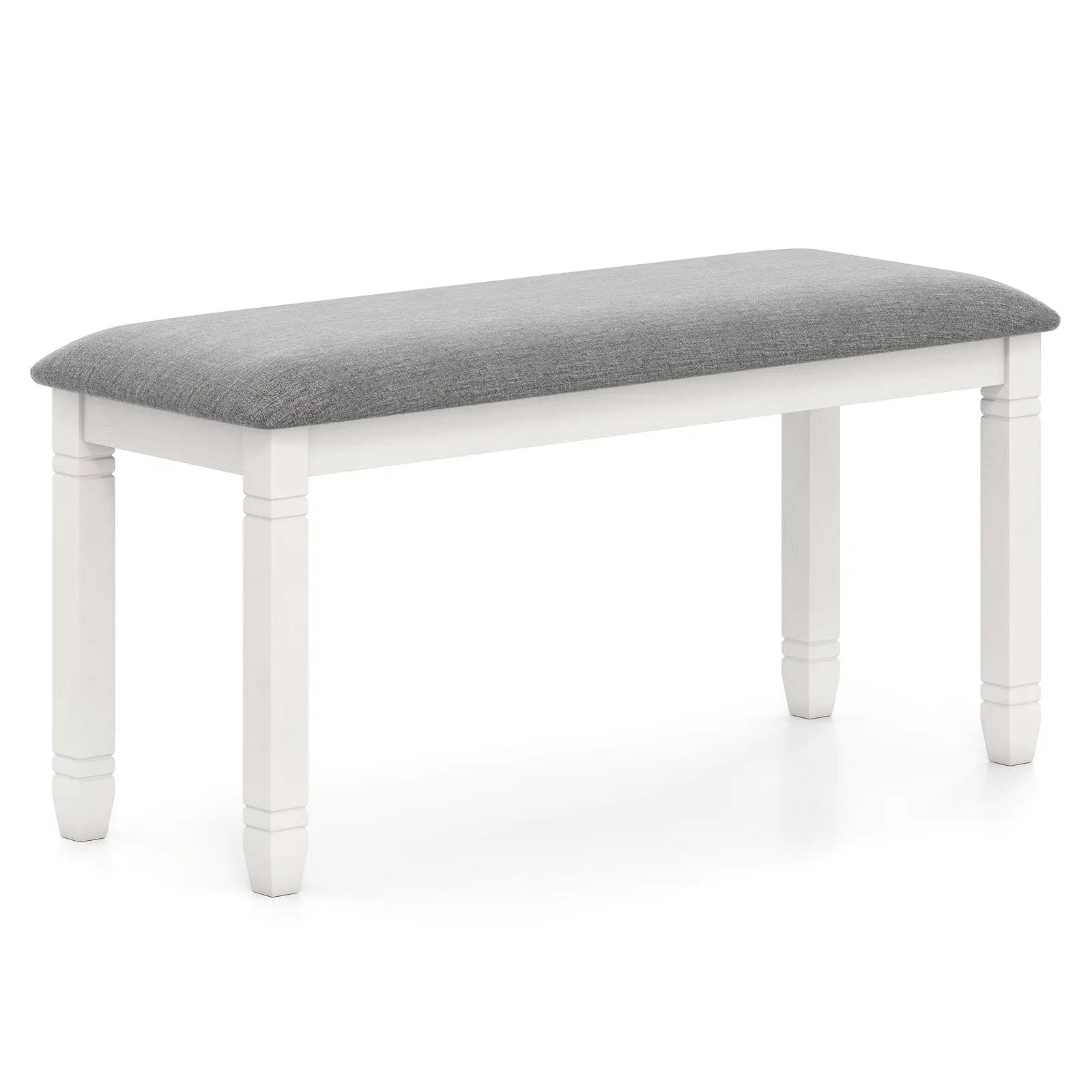 Upholstered Bedroom Bench with Padded Seat and Solid Wood Legs-Gray by DirectDeals