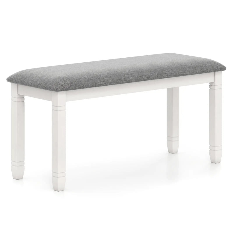 Upholstered Bedroom Bench with Padded Seat and Solid Wood Legs-Gray by DirectDeals
