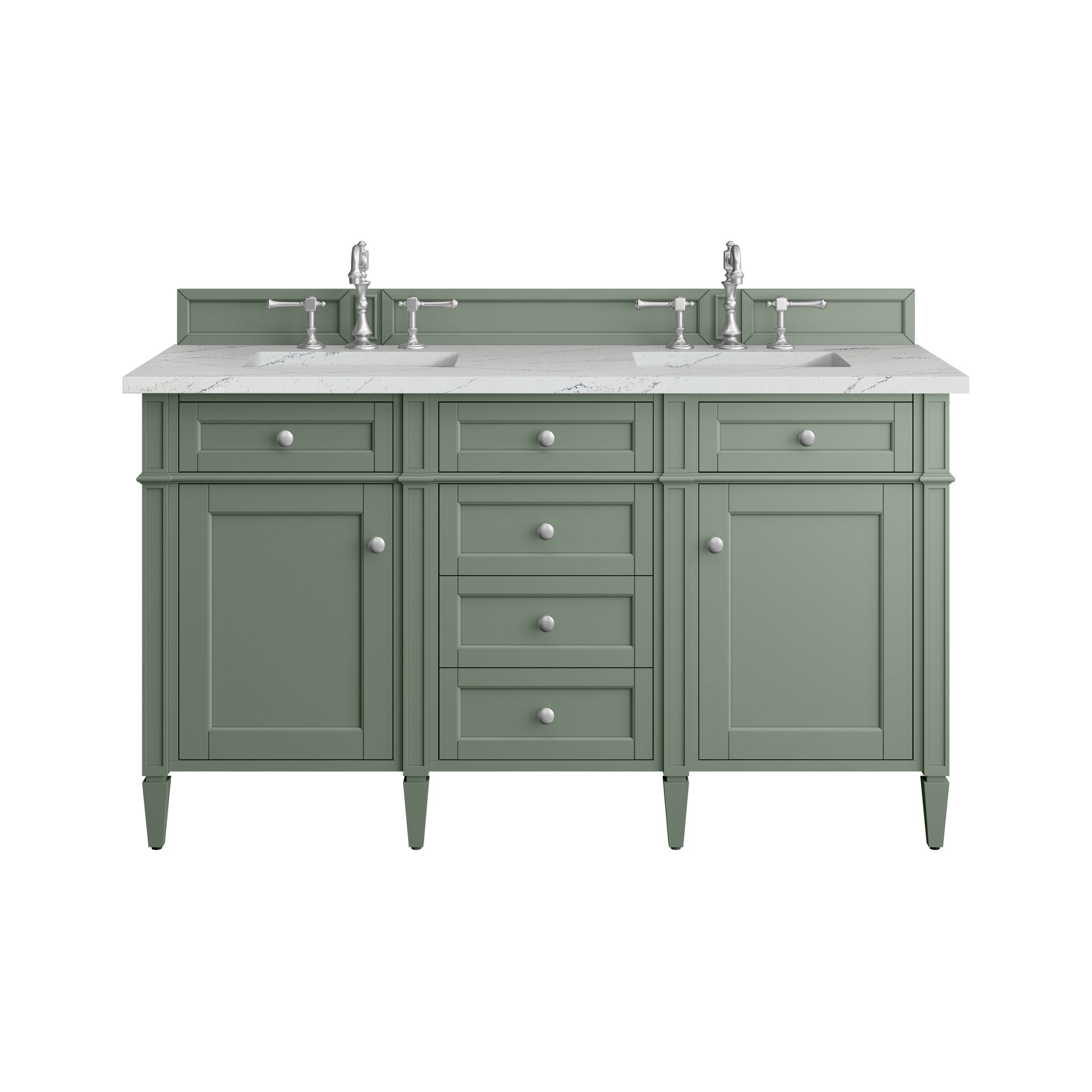 James Martin Brittany 60" Double Bathroom Vanity, Smokey Celadon, view 25