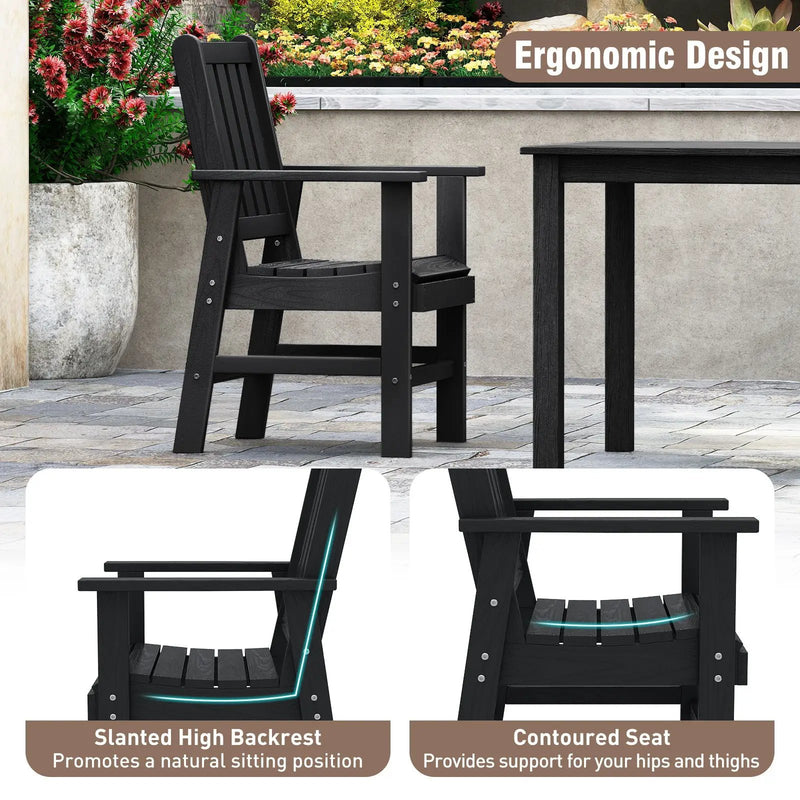7 Pieces Patio Dining Set Outdoor HDPE Weather Resistant Table and Chairs Set by DirectDeals