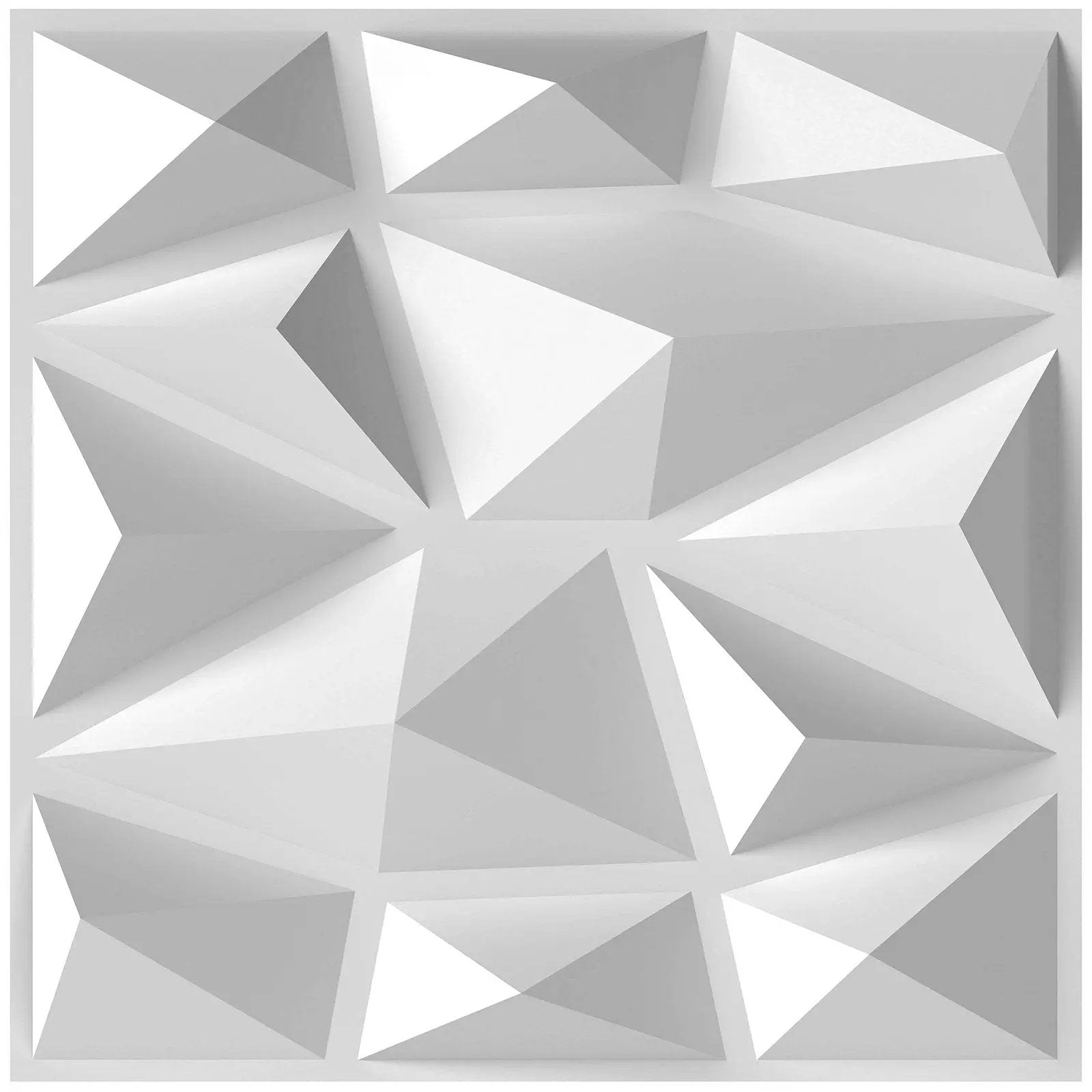 50-Pack 3D Wall Panels PVC Interior Wall Decoration with Diamond Accent-White by DirectDeals