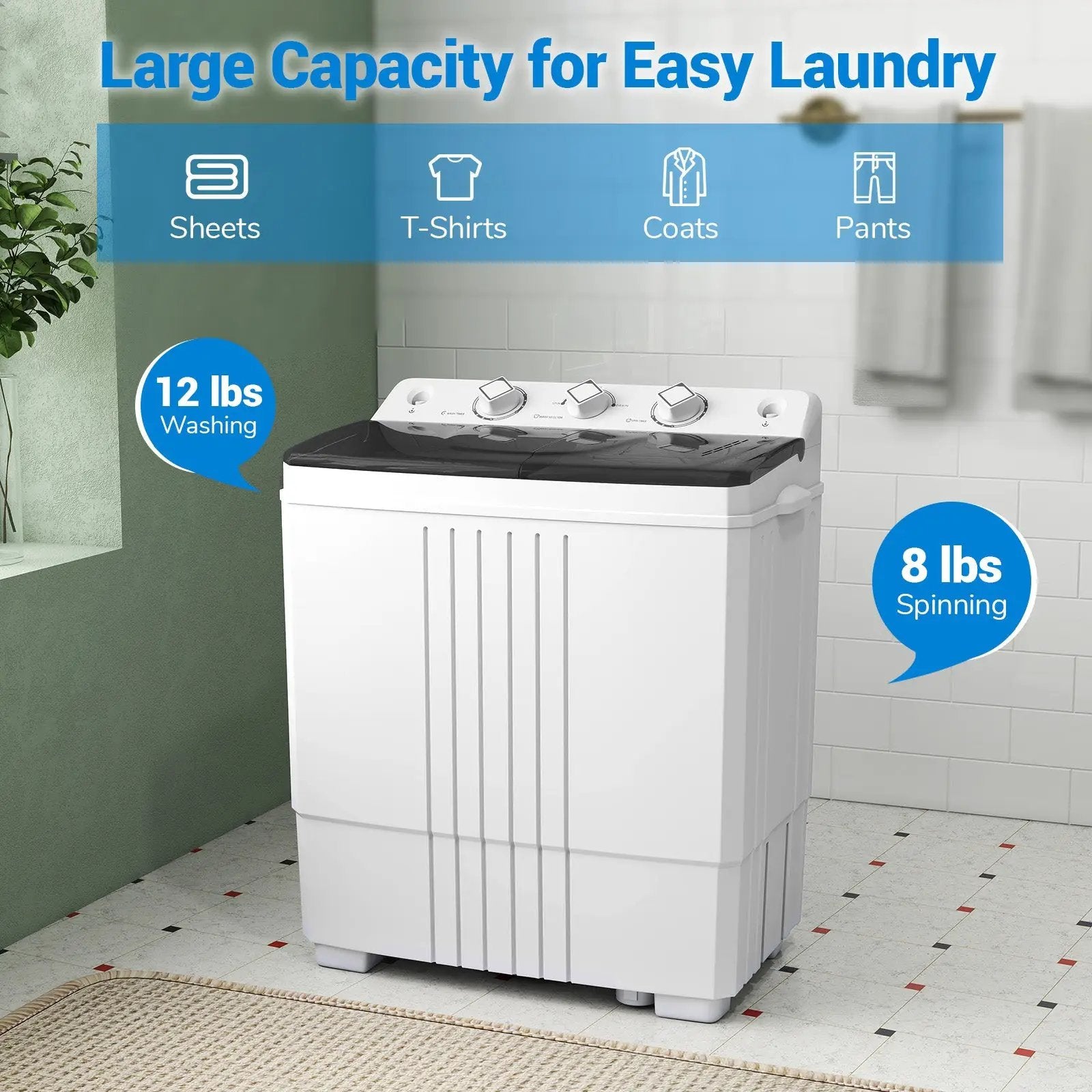 Portable Washing Machine for Dorms and Apartment by DirectDeals