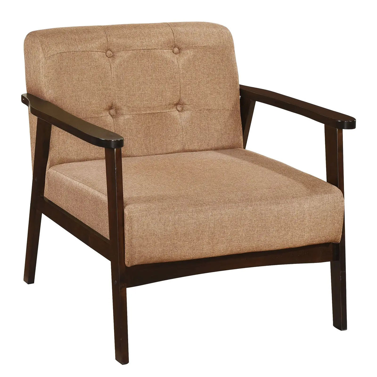 Rubber Wood Frame Accent Chair with Armrest for Living Room, photo 8 of 24