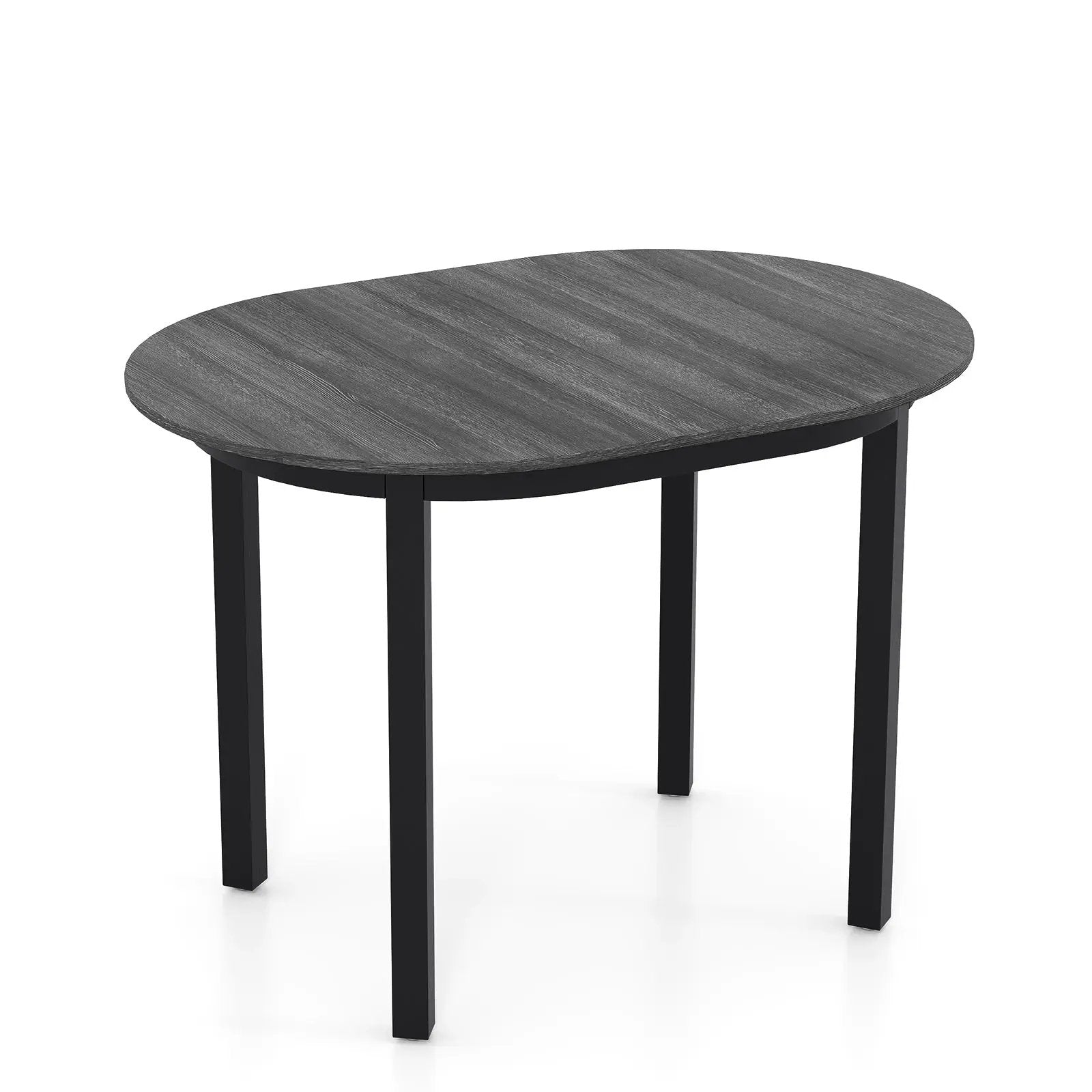 43 Inch Wooden Dining Table with Rubber Wood Legs for 2-4 People-Black by DirectDeals