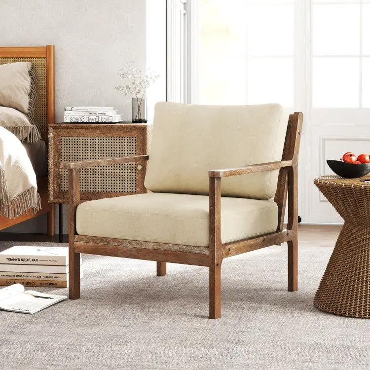 Modern Accent Chair & Tempered Glass Oval Side Coffee Table Set by DirectDeals