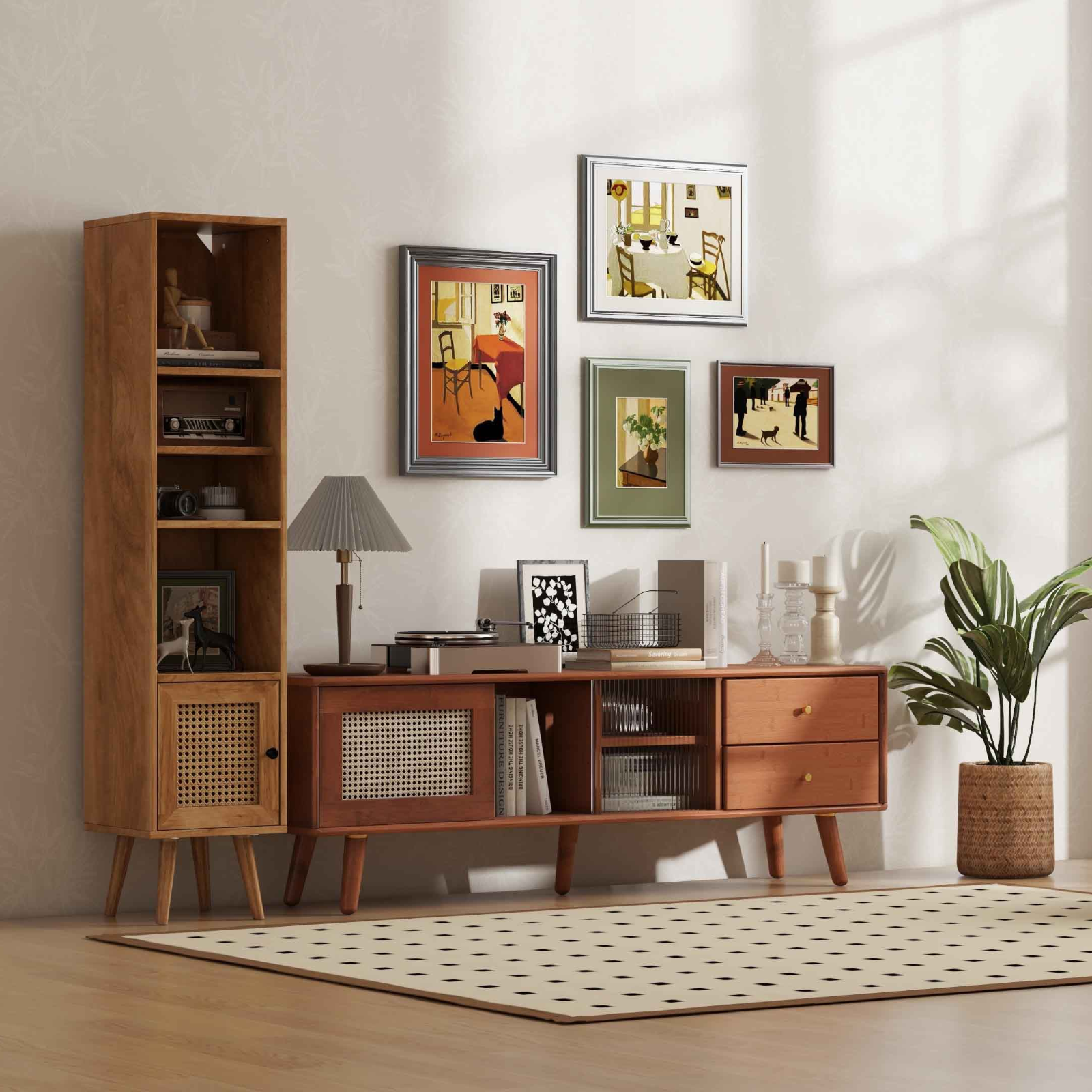 Living Room Bundle: TV Stand Storage Cabinet and Accent Chair by DirectDeals