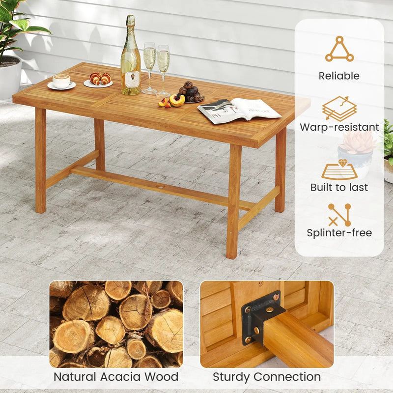 7-Piece Patio Dining Set for 6 People Farmhouse Furniture by DirectDeals