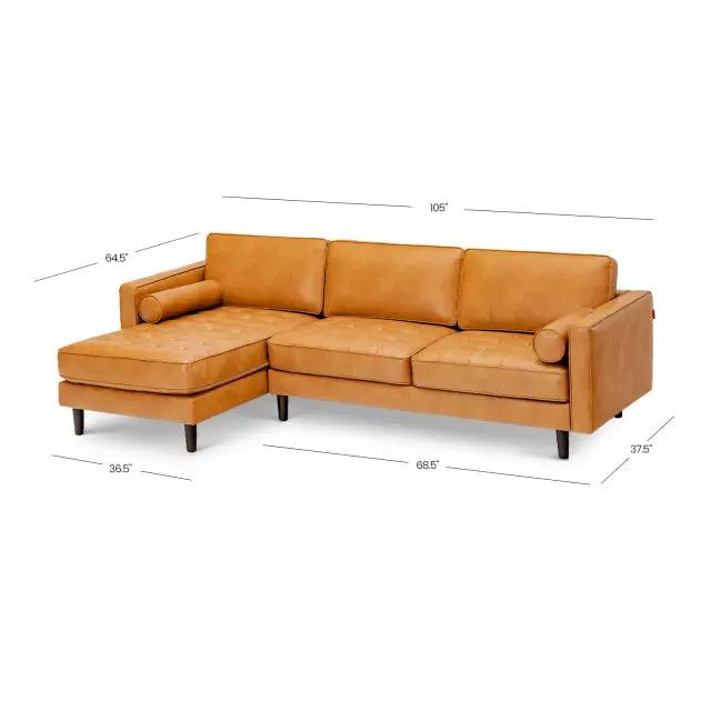 4-Piece Home Furniture Set with 2 Swivel Bar Stools Kitchen Sideboard Sectional Sofa & Glass Coffee Table by DirectDeals