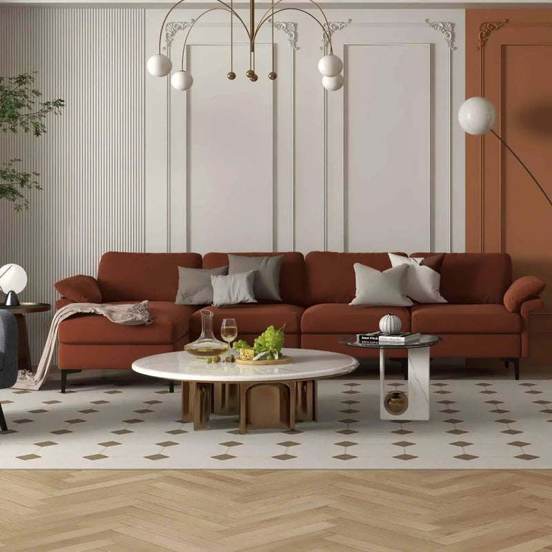 Accent Chair + Side Table + L-Shaped Sectional Sofa /3-Piece Modern Living Room Furniture Set/ by DirectDeals