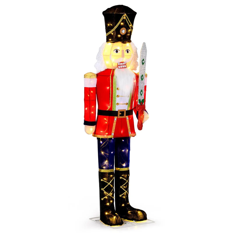 Set of 2 5 FT Christmas Nutcracker Outdoor Christmas Decoration with Glitter Sword by DirectDeals