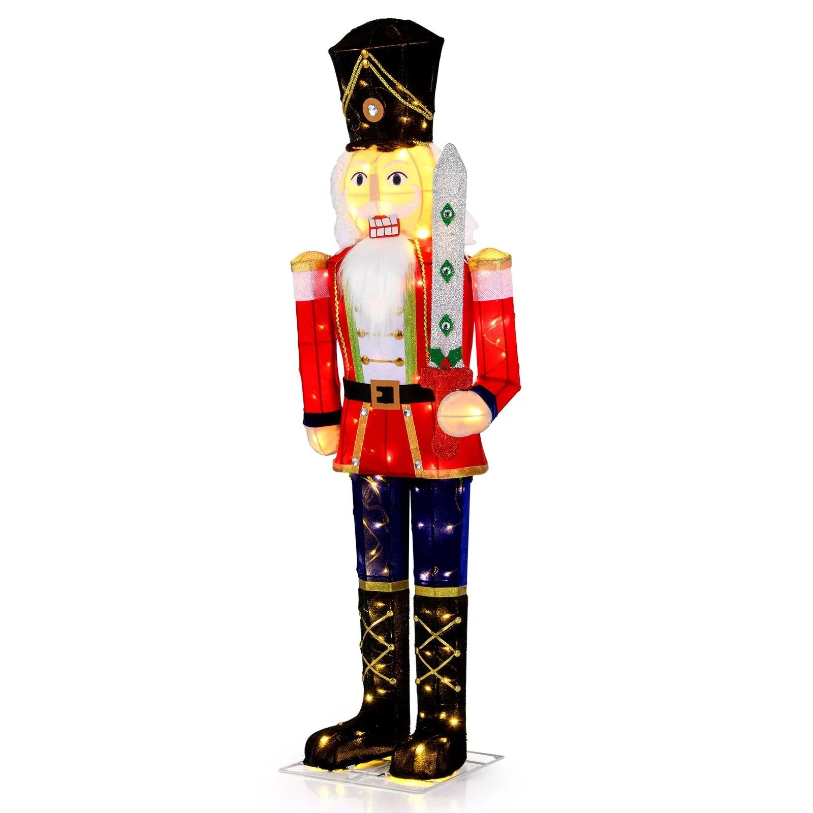 Set of 2 5 FT Christmas Nutcracker Outdoor Christmas Decoration with Glitter Sword by DirectDeals