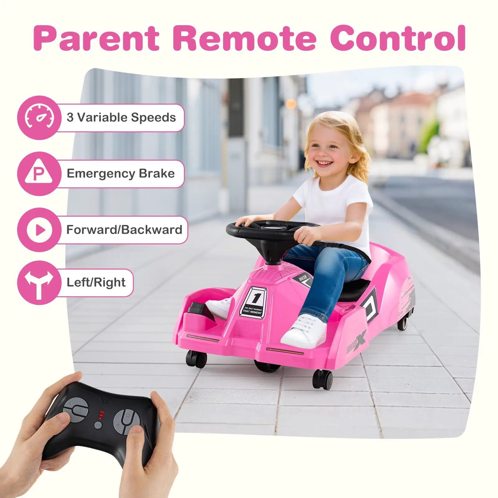 12V Electric Cleaning Go Kart with Detachable Mop and Remote Control by DirectDeals