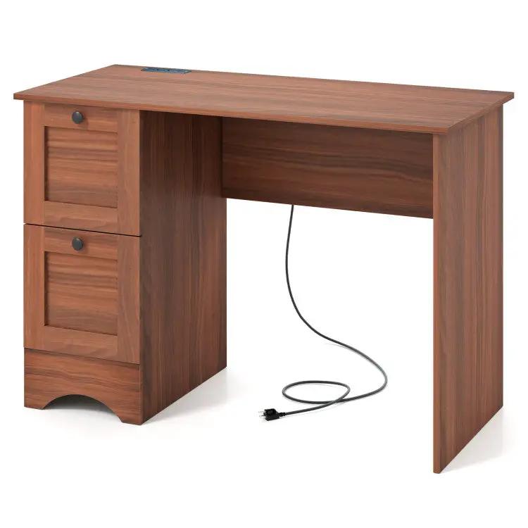 Modern Furniture Set with 2 Dining Chairs Computer Desk and 3 Pieces Coffee Tables by DirectDeals