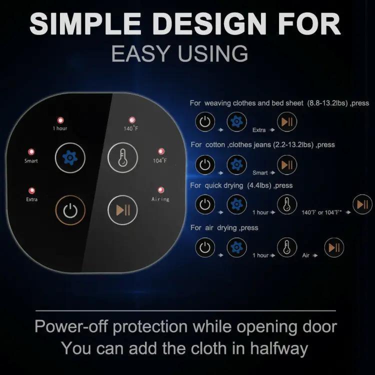 Easy Operation 1700W Electric Tumble Dryer with Simple Controls by DirectDeals