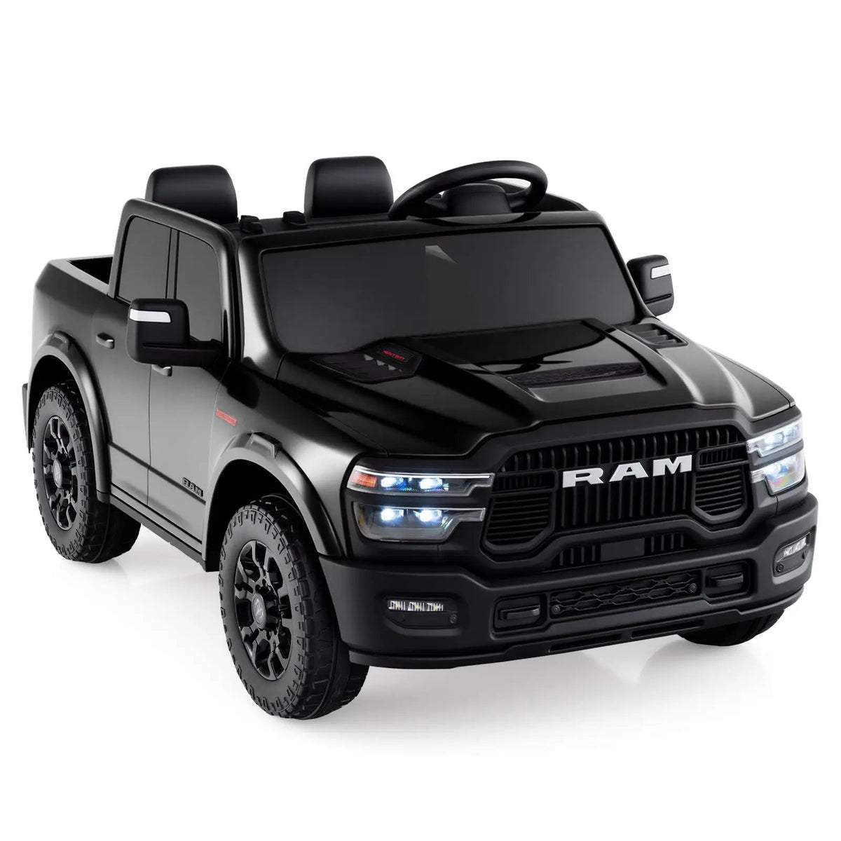 2 Seater 24V Ride on Toy for Big Kids Licensed Ram Truck with Remote and Music, photo 7 of 32