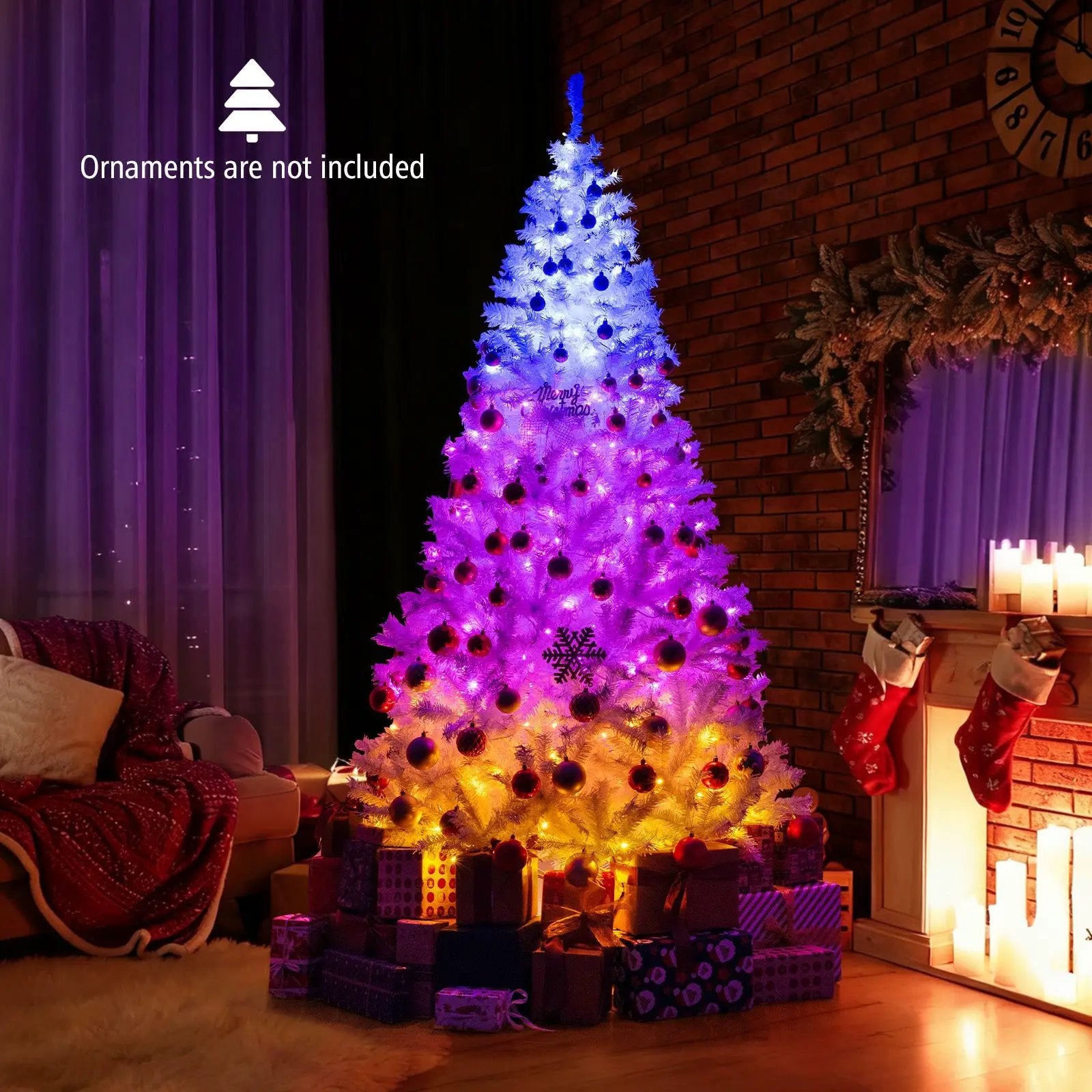 6 Ft Pre-Lit Artificial Christmas Tree with 11 Light Modes by DirectDeals