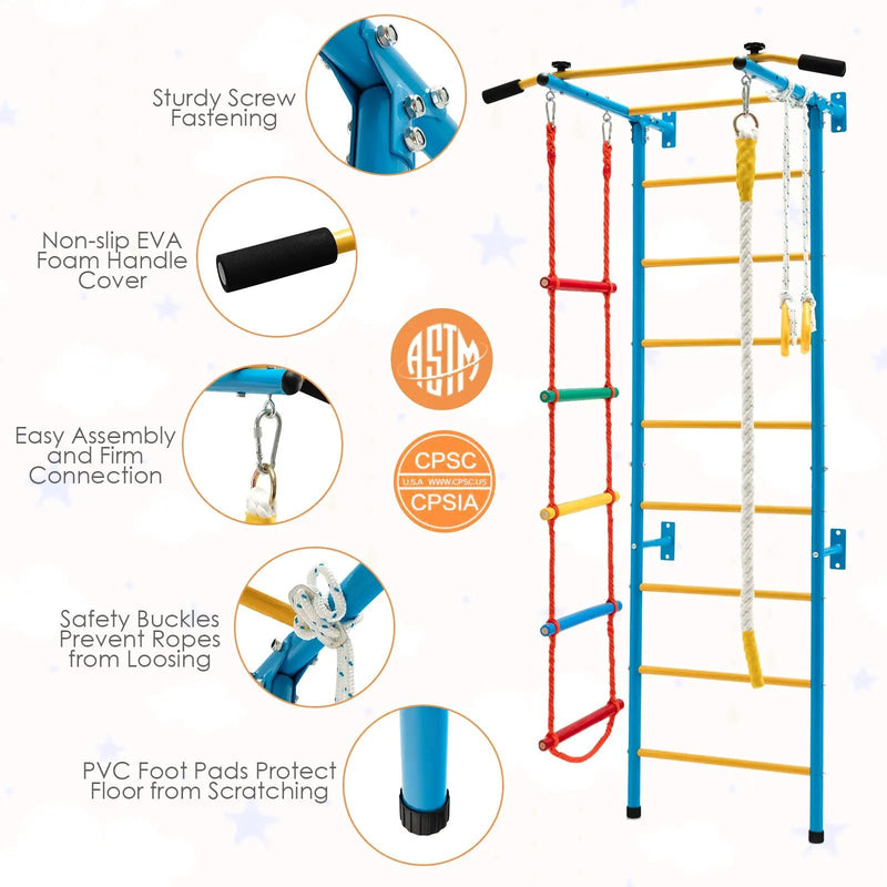 5-in-1 Swedish Ladder with Folding Baby Play Mat for Solid Wall by DirectDeals