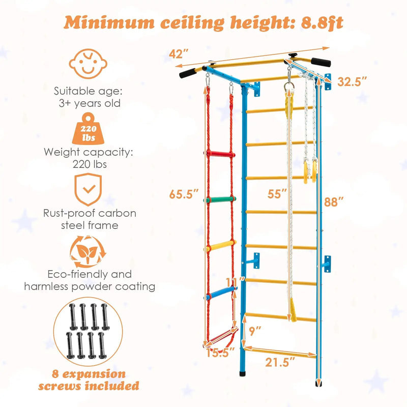 5-in-1 Swedish Ladder with Folding Baby Play Mat for Solid Wall by DirectDeals