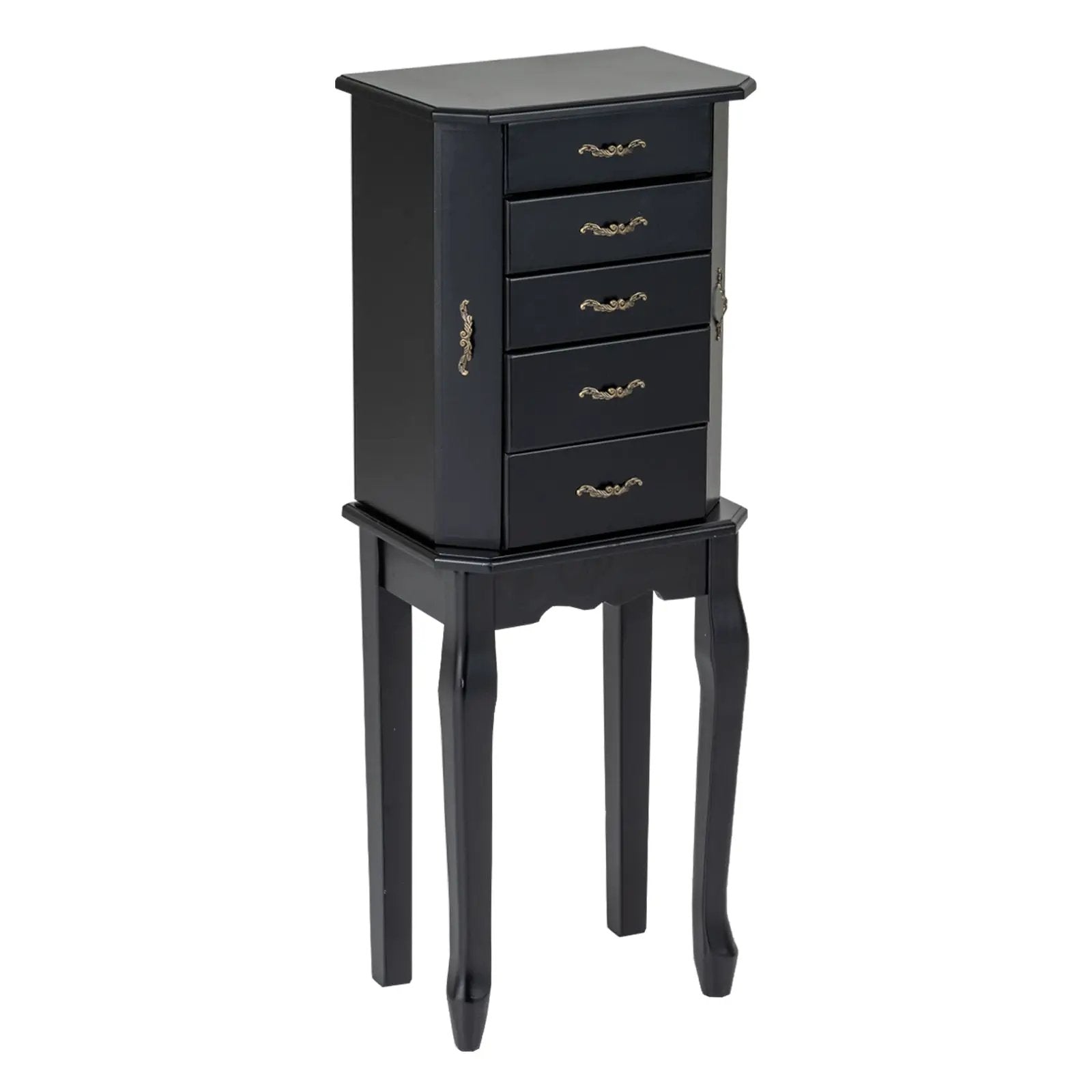 Standing Jewelry Box with 4 Drawers and 2 Side Doors by DirectDeals