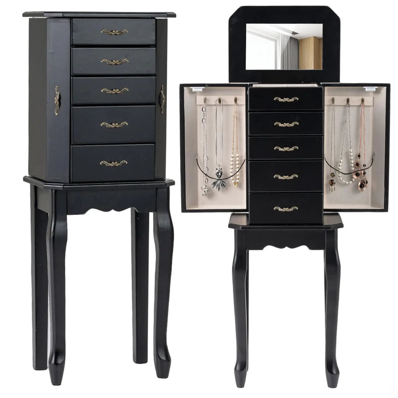 Standing Jewelry Box with 4 Drawers and 2 Side Doors by DirectDeals