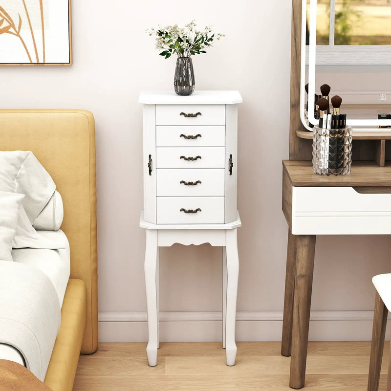 Standing Jewelry Box with 4 Drawers and 2 Side Doors by DirectDeals