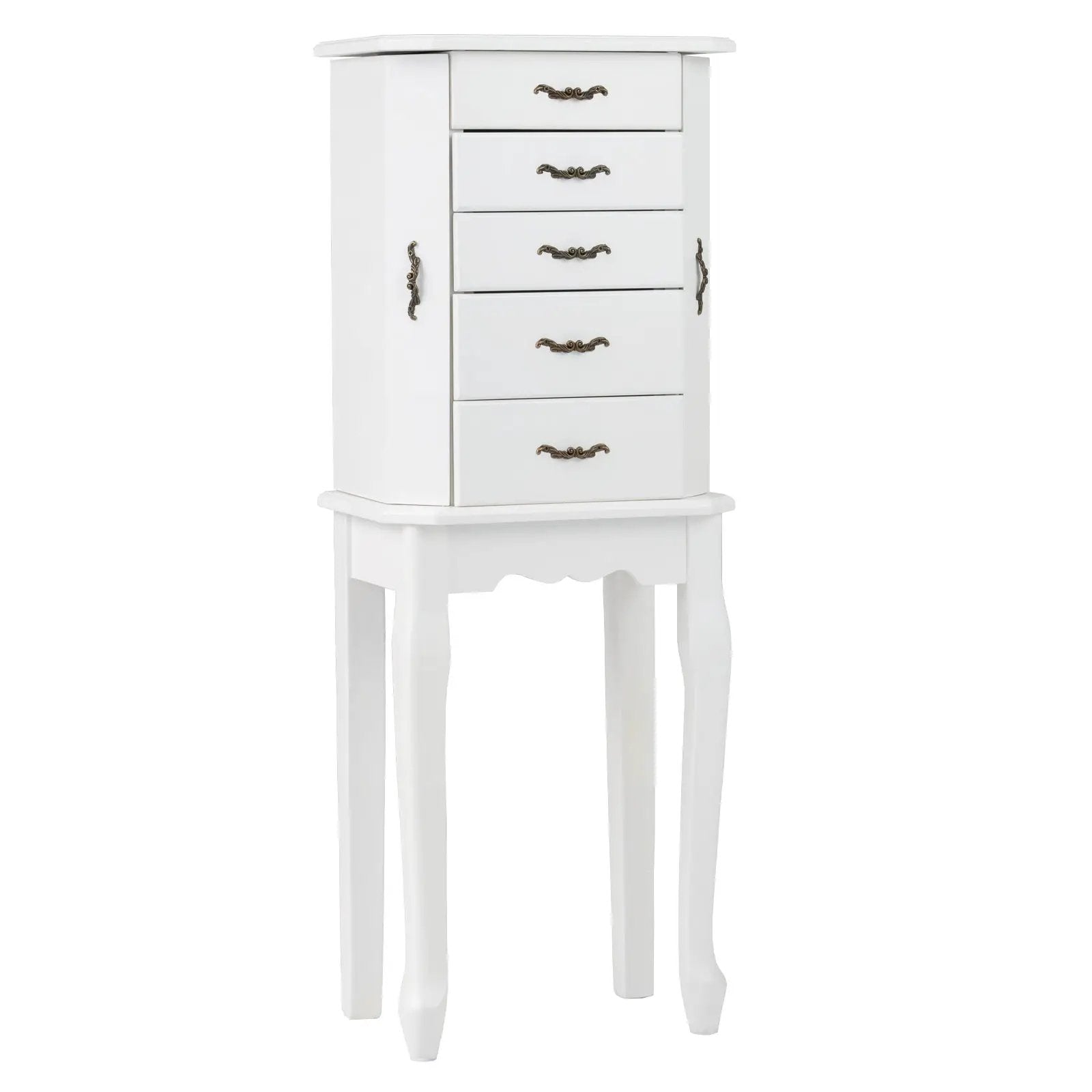 Standing Jewelry Box with 4 Drawers and 2 Side Doors by DirectDeals
