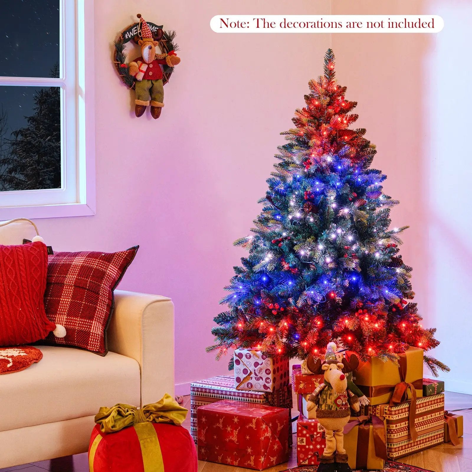5/6/7/8 FT Artificial Christmas Tree with LED Lights and Remote APP Control by DirectDeals