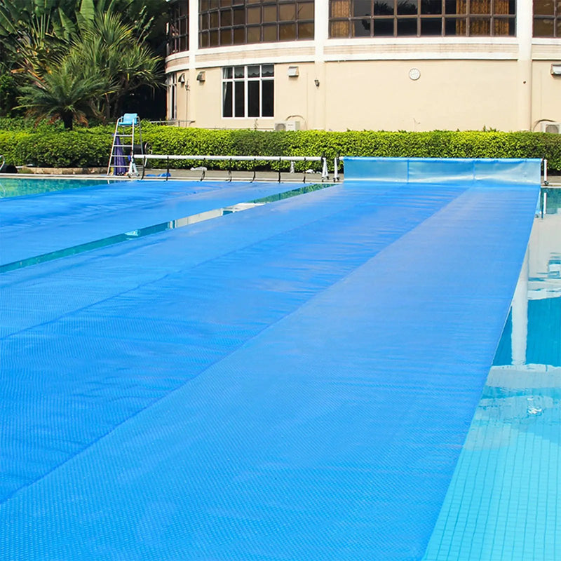 Rectangle Swimming Pool Cover 12-MIL Heat Retaining Pool Solar Blanket with Carrying Bag by DirectDeals