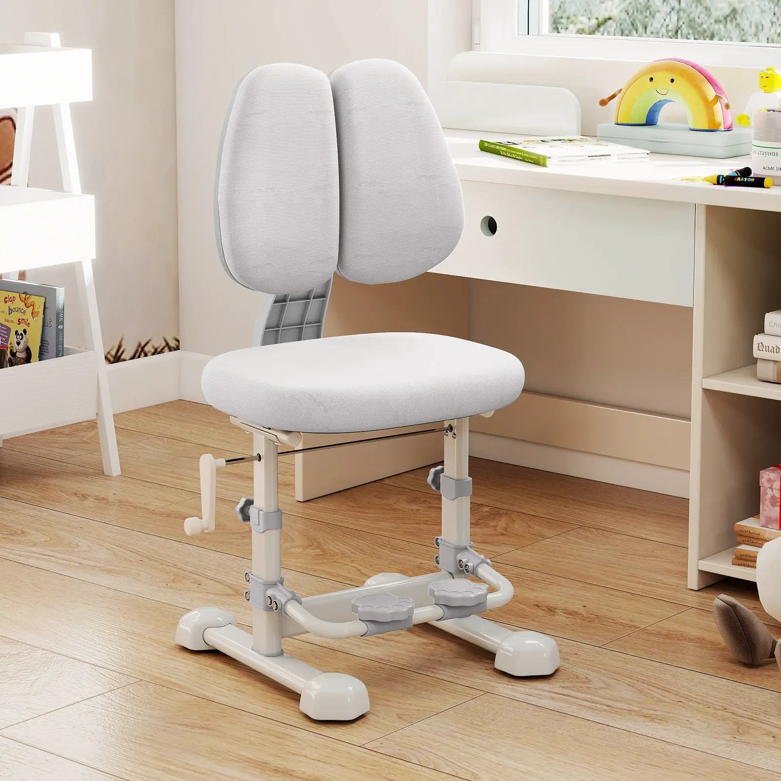 Kids Study Chair with Adjustable Double Backrest and Footrest by DirectDeals