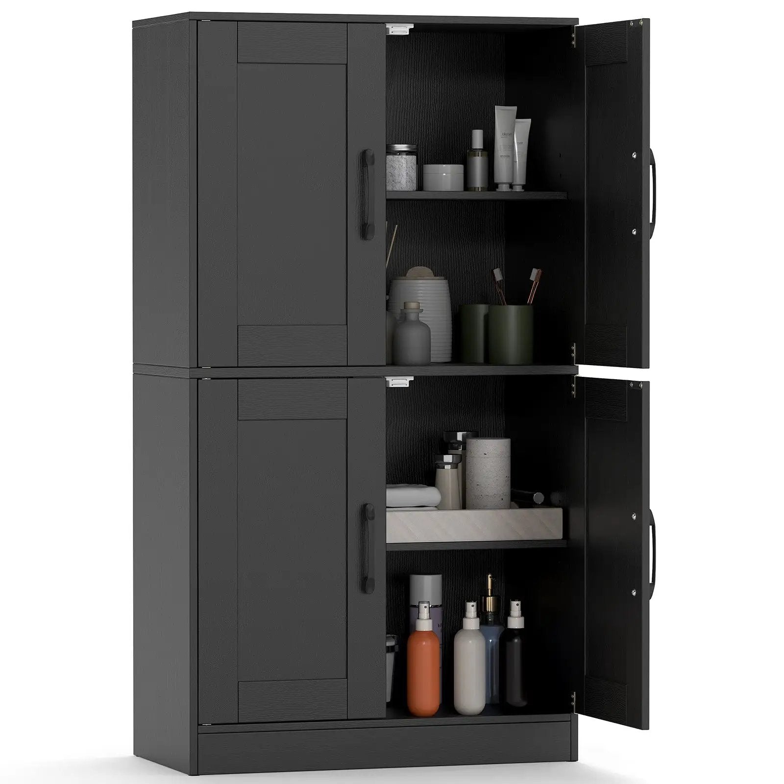 Bathroom Cabinet 43.5 inch Storage Cabinet with Doors and Adjustable Shelves by DirectDeals