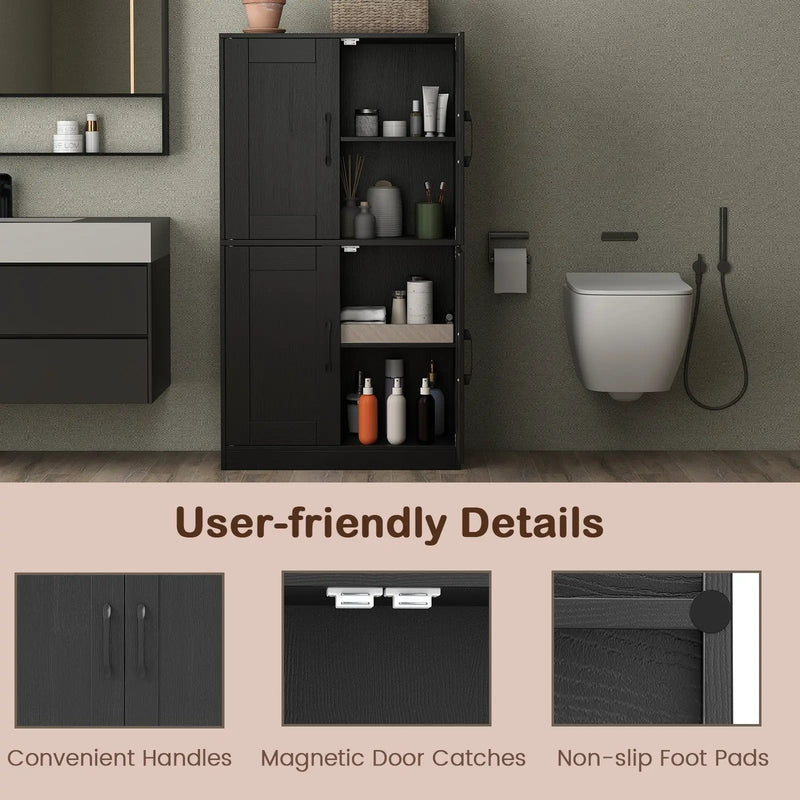 Bathroom Cabinet 43.5 inch Storage Cabinet with Doors and Adjustable Shelves by DirectDeals