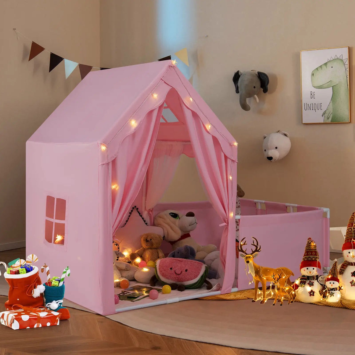 Kids Play Tent with Playpen 2-in-1 Toddler Playhouse with Yard, photo 2 of 24