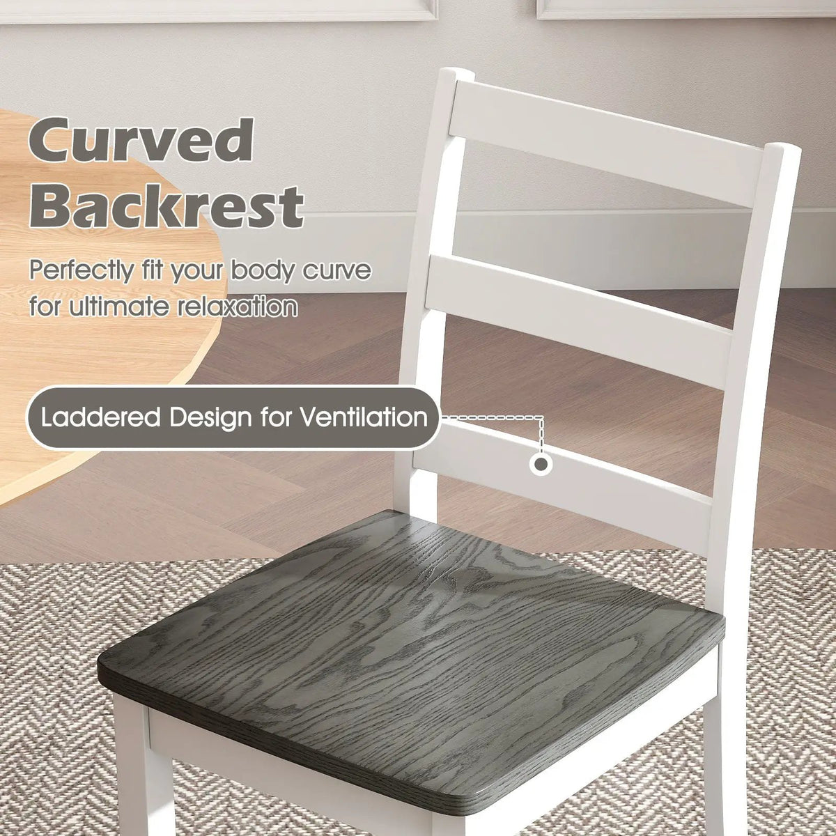 Set of 4 Wood Dining Chairs with Solid Rubber Wood Legs by DirectDeals