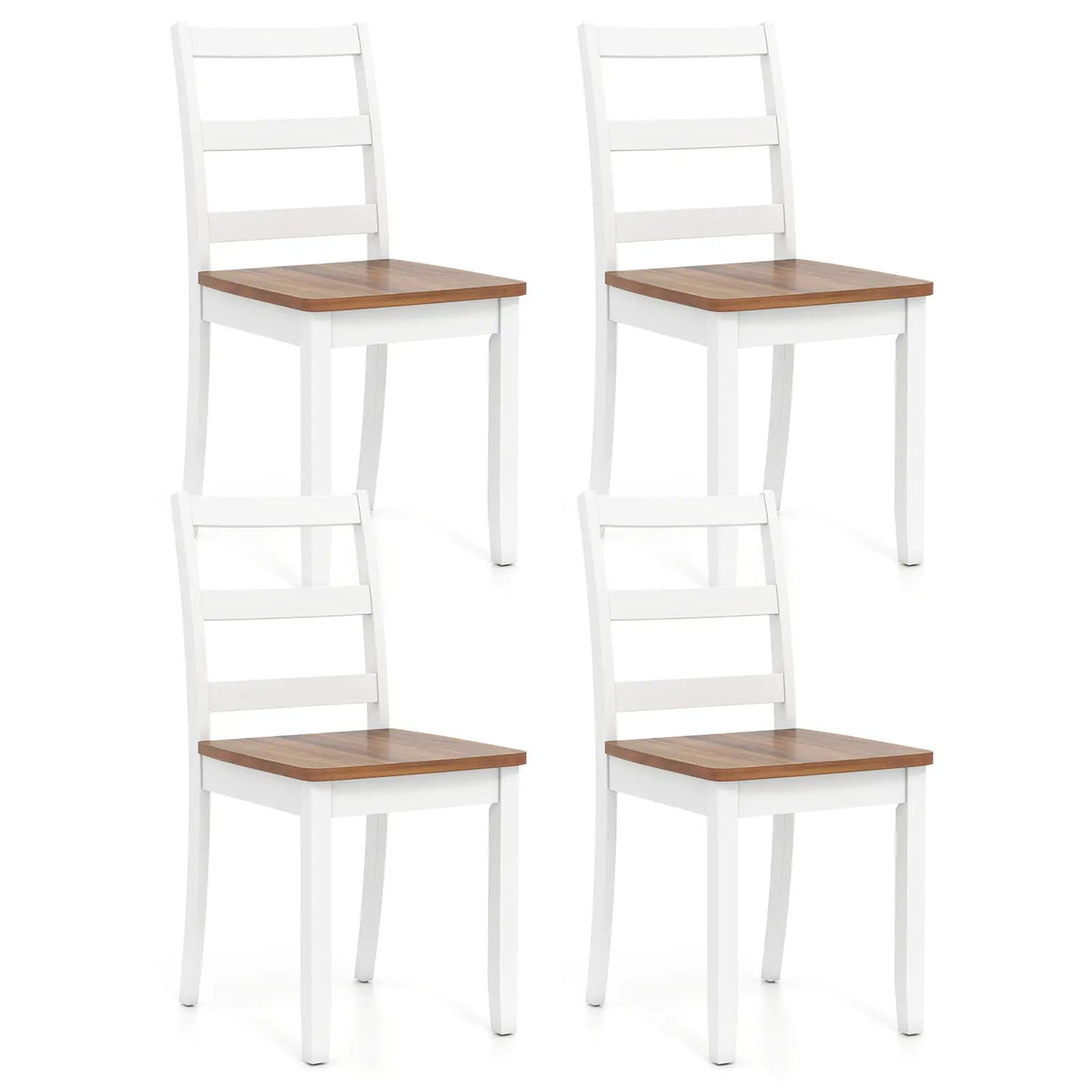 Set of 4 Wood Dining Chairs with Solid Rubber Wood Legs by DirectDeals