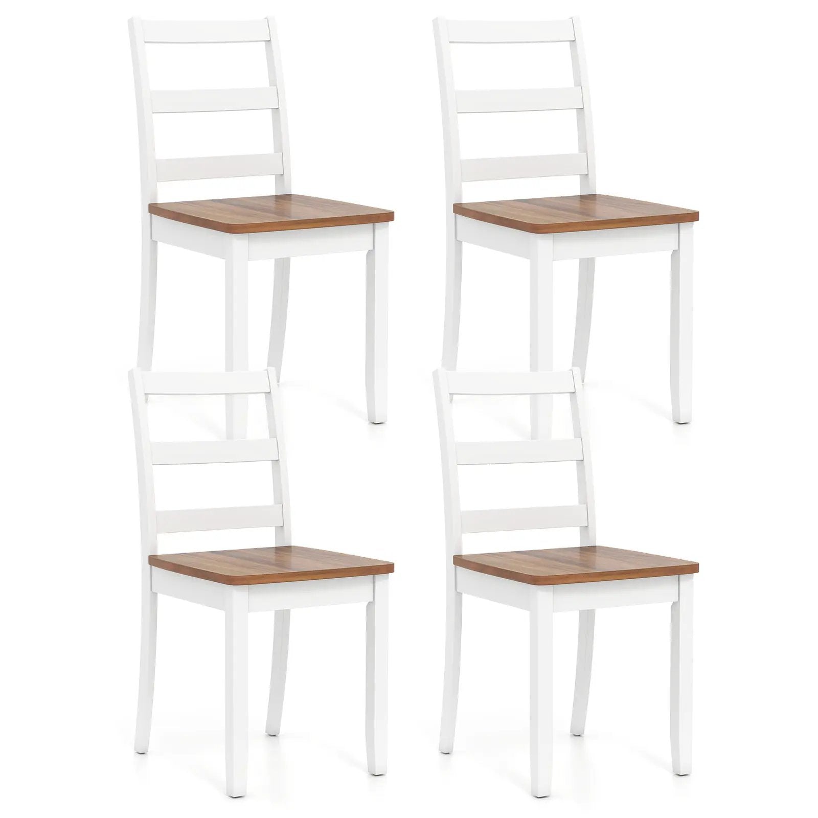 Set of 4 Wood Dining Chairs with Solid Rubber Wood Legs by DirectDeals